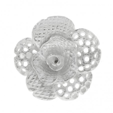 Anillo gran flor encaje Plata de Ley 925