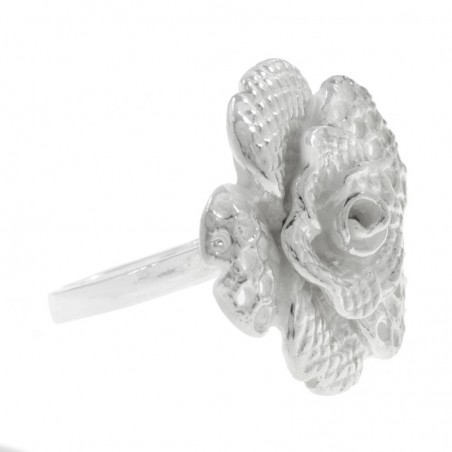 Anillo gran flor encaje Plata de Ley 925