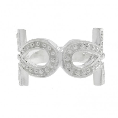 Anillo cruz de la vida doble Plata de Ley 925