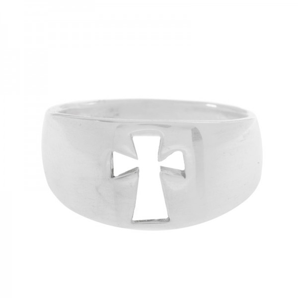 Anillo cruz calada Plata de Ley 925