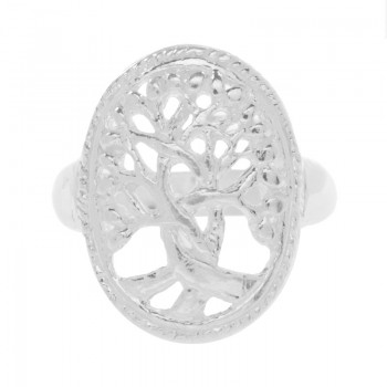 Anillo árbol de la vida oval Plata de Ley 925