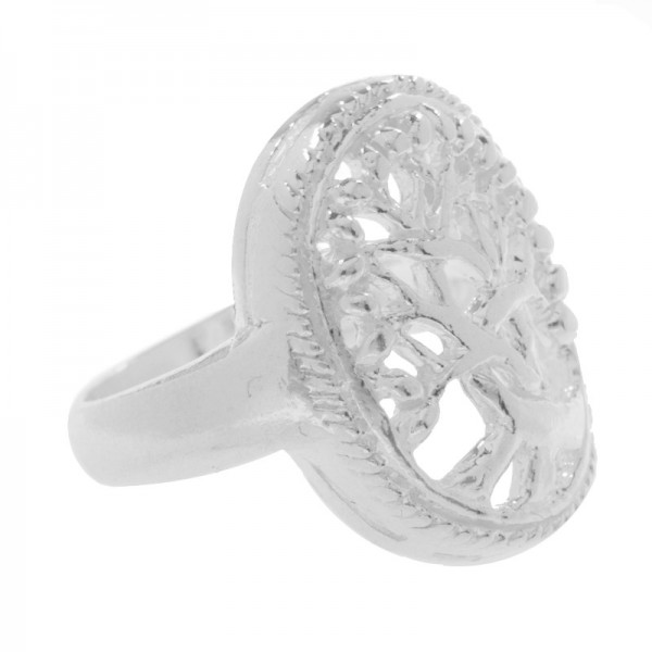 Anillo árbol de la vida oval Plata de Ley 925
