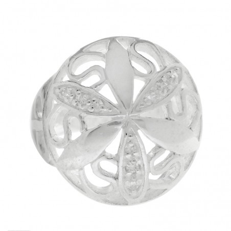 Anillo flor seis pétalos Plata de Ley 925