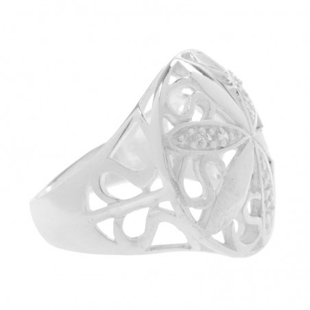 Anillo flor seis pétalos Plata de Ley 925