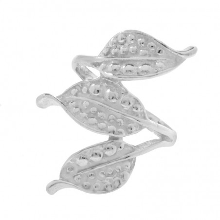 Anillo tres hojas Plata de Ley 925