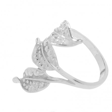 Anillo tres hojas Plata de Ley 925