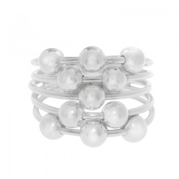 Anillo once bolas entrelazadas Plata de Ley 925