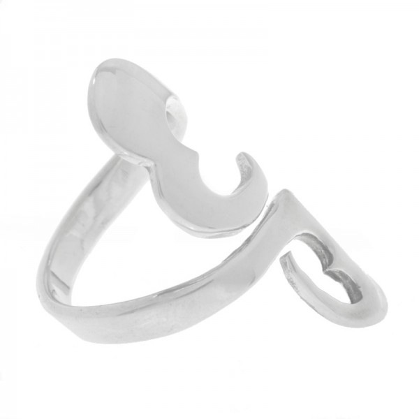 Anillo corazón doble cruzado Plata de Ley 925