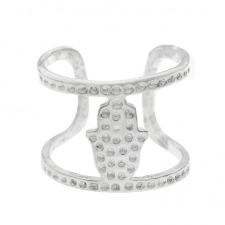 Anillo mano de Fátima ajustable Plata de Ley 925