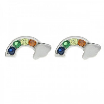 Pendientes arco iris  Plata de Ley - Karissma