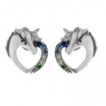 Pendientes unicornio circonitas Plata de Ley - Karissma