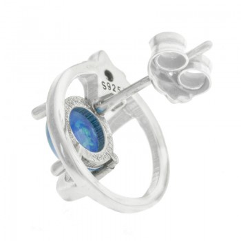 Pendientes universo símil ópalo Plata de Ley - Karissma 2