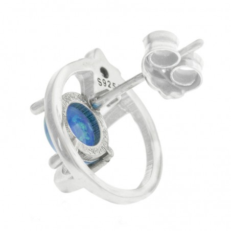 Pendientes universo símil ópalo Plata de Ley - Karissma