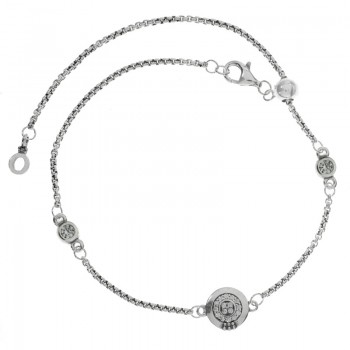 Pulsera puntos de luz con bola corrediza Plata de Ley | Karissma