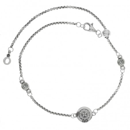 Pulsera puntos de luz con bola corrediza Plata de Ley | Karissma