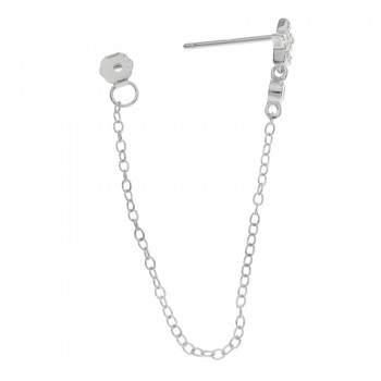 Pendientes estrella con cadena Plata de Ley - Karissma 2