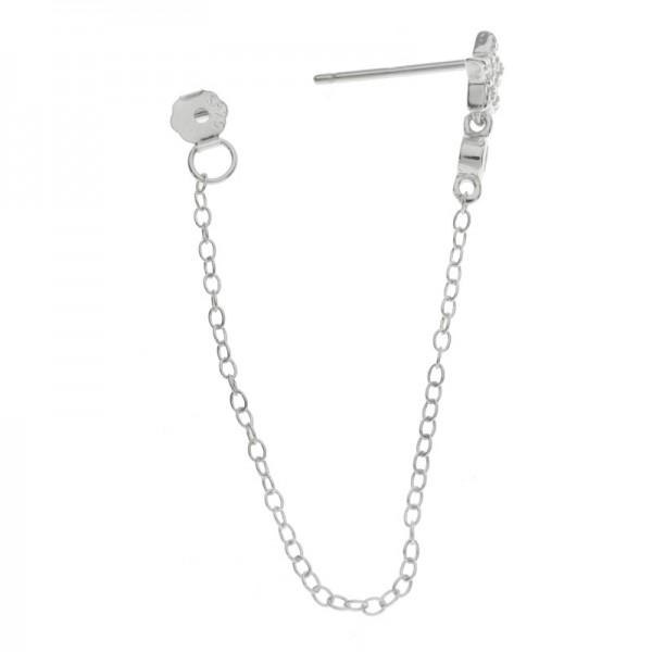 Pendientes estrella con cadena Plata de Ley - Karissma