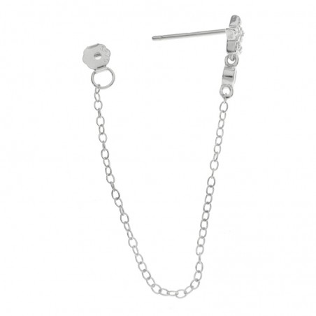 Pendientes estrella con cadena Plata de Ley - Karissma