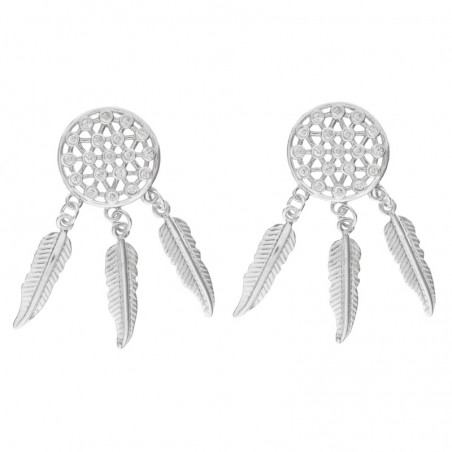 Pendientes atrapa sueños mandala Plata de Ley - Karissma