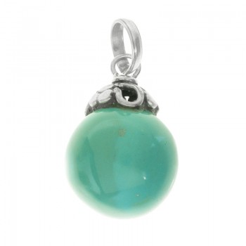 Colgante bola esmalte turquesa Plata de Ley - Karissma