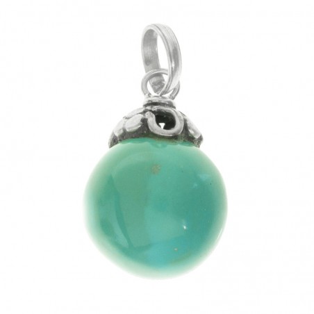 Colgante bola esmalte turquesa Plata de Ley - Karissma