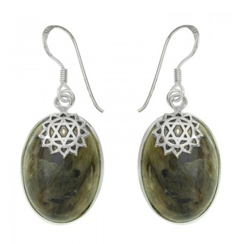 Pendientes labradorita mandala Plata de Ley - Karissma