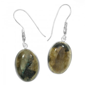 Pendientes labradorita oval Plata de Ley - Karissma