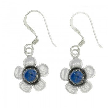 Pendientes flor con lapislázuli Plata de Ley - Karissma