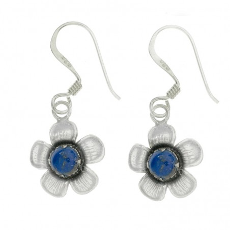 Pendientes flor con lapislázuli Plata de Ley - Karissma