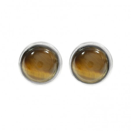 Pendientes básicos ojo de tigre Plata de Ley - Karissma