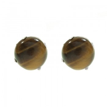 Pendientes piedra redonda engarzada Plata de Ley - Karissma