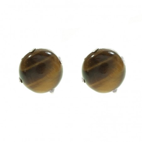 Pendientes piedra redonda engarzada Plata de Ley - Karissma