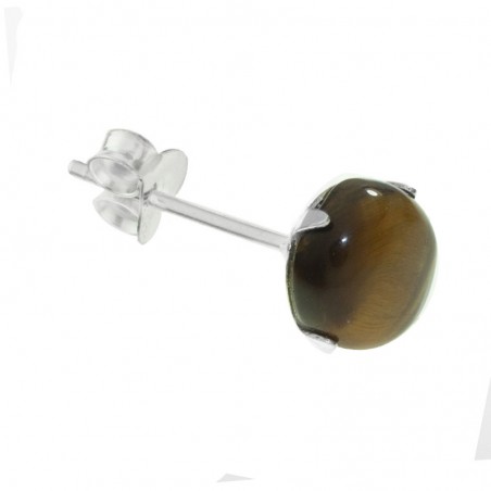 Pendientes piedra redonda engarzada Plata de Ley - Karissma