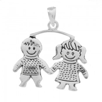 Colgante niño Plata de Ley oxidada