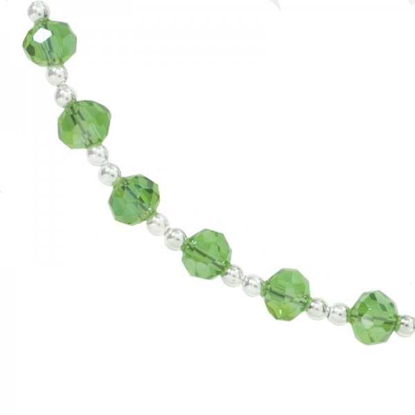 Pulsera ajustable con cristales checos facetados Plata de Ley | Karissma