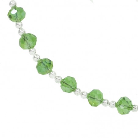 Pulsera ajustable con cristales checos facetados Plata de Ley | Karissma