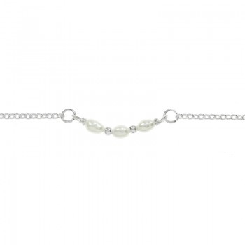Pulsera ajustable con triple perla Plata de Ley | Karissma 2