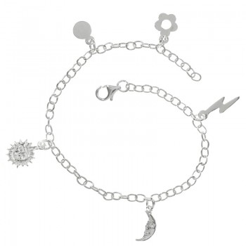 Pulsera ajustable con abalorios Plata de Ley | Karissma