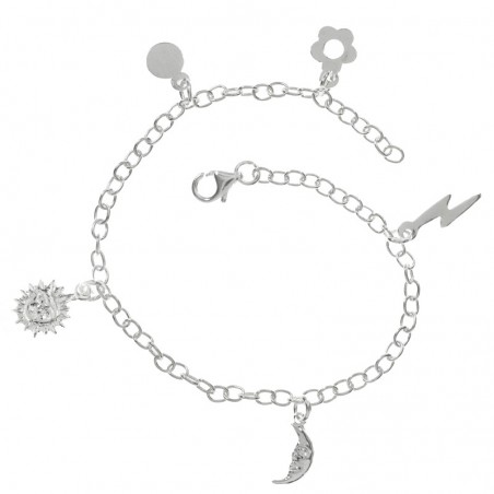 Pulsera ajustable con abalorios Plata de Ley | Karissma
