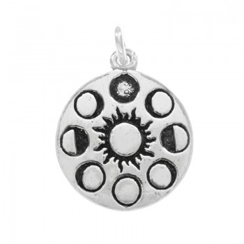 Colgante sol con fases lunares Plata de Ley - Karissma
