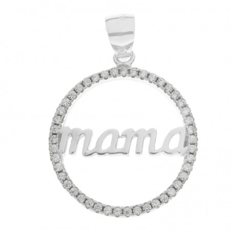 Colgante Mamá rodiado con circonitas Plata de Ley - Karissma