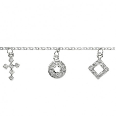 Pulsera 5 abalorios colgantes Plata de Ley 925| Karissma