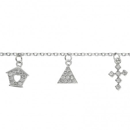 Pulsera 5 abalorios colgantes Plata de Ley 925| Karissma