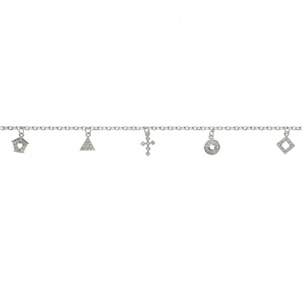 Pulsera 5 abalorios colgantes Plata de Ley 925| Karissma