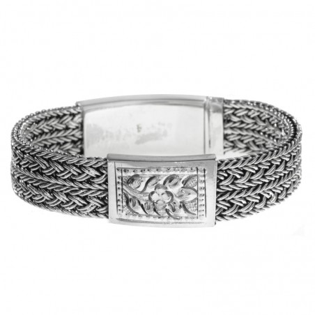 Pulsera brazalete trenzado Plata de Ley | Karissma