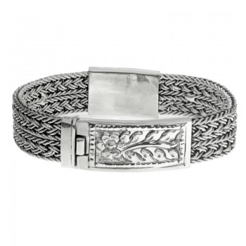 Pulsera brazalete trenzado Plata de Ley | Karissma