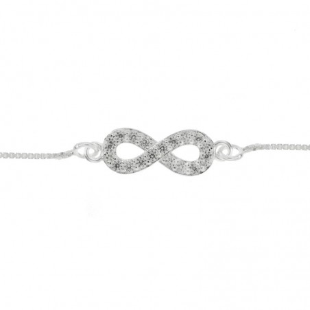 Pulsera infinito brillo cadena cuadrada Plata de Ley | Karissma