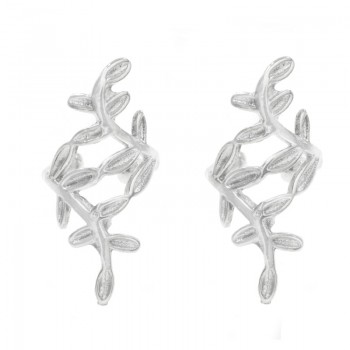 Pendientes ear cuff laurel Plata de Ley - Karissma