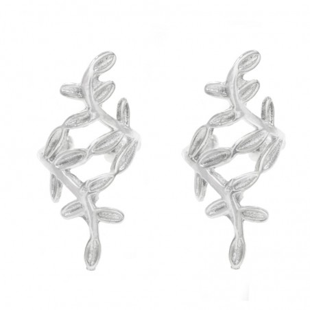 Pendientes ear cuff laurel Plata de Ley - Karissma