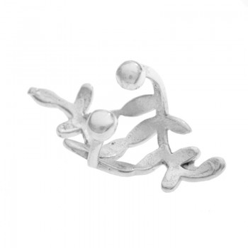 Pendientes ear cuff laurel Plata de Ley - Karissma 2